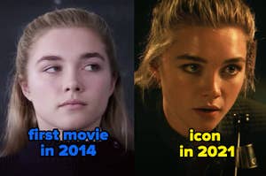 Florence Pugh's first movie in 2014 versus now