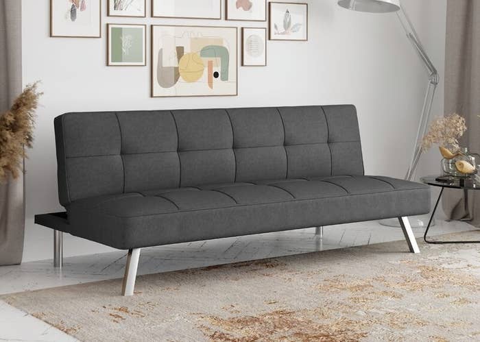 Gray convertible sleeper sofa