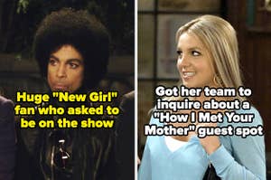 Prince, a huge new girl fan who asked to be on the show, and Britney, who got her team to inquire about a How I met your mother guest spot