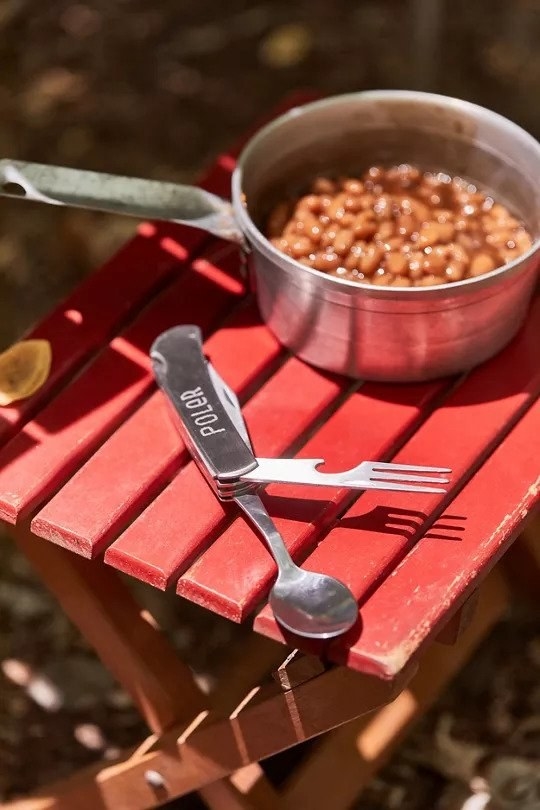 Utility knife with a fork, spoon, and knife