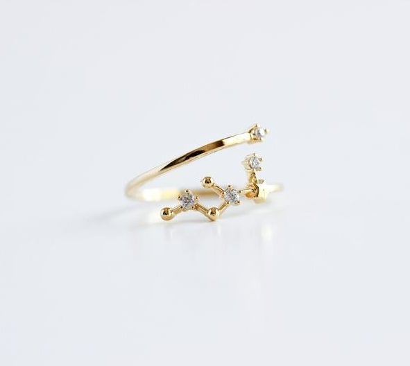 The gold ring with a zodiac constellation