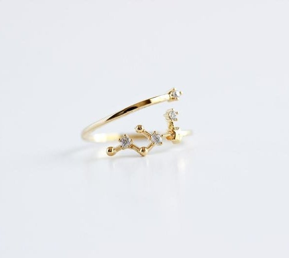 The gold ring with a zodiac constellation