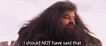 Hagrid saying &quot;I should NOT have said that&quot;
