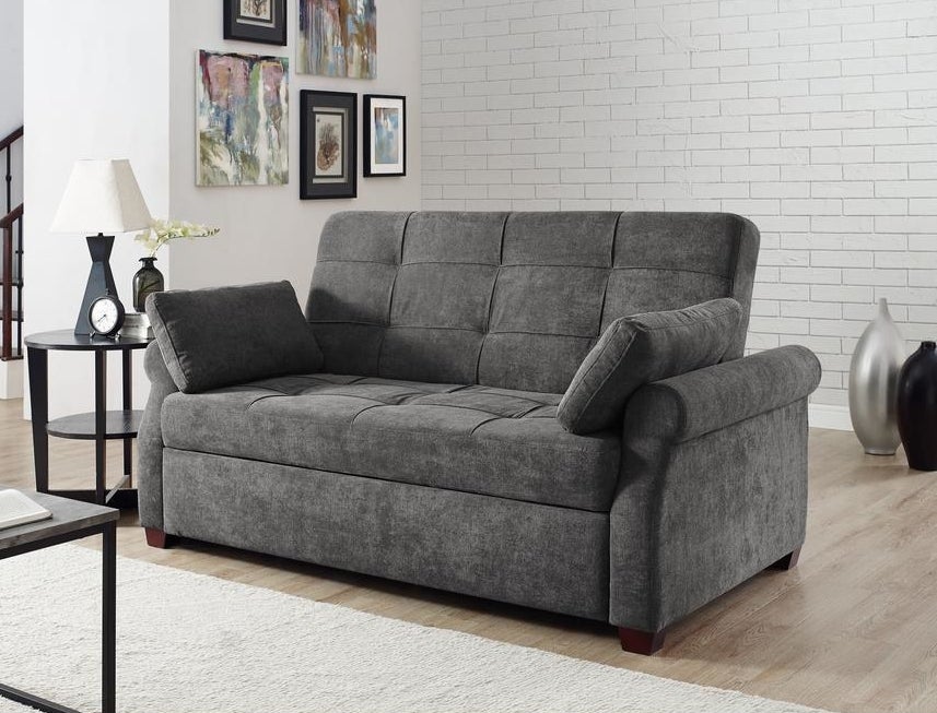 Gray convertible sofa