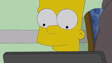 Bart Simpson binge watching on bed