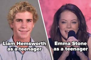 Liam Hemsworth and Emma Stone as teenagers