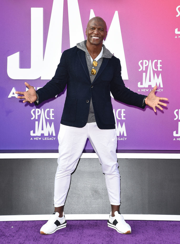 Terry Crews attends the premiere of Warner Bros. &quot;Space Jam: A New Legacy&quot; in ankle pants and a blazer