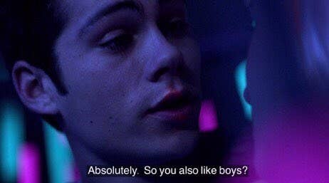 stiles says &quot;so you also like boys?&quot;