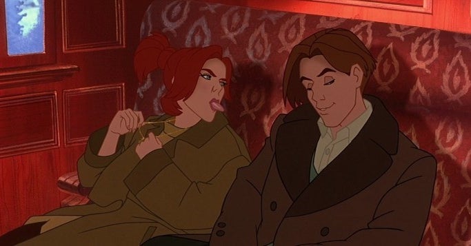 anastasia sticks tongue out at dimitri
