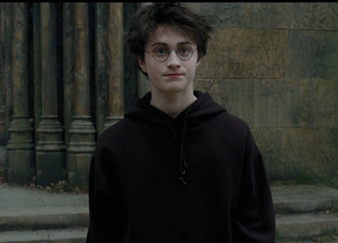 harry potter with mouth in a line