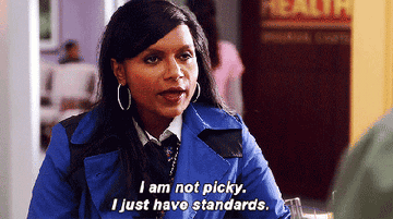 Mindy Kaling saying &quot;I am not picky. I just have standards&quot;