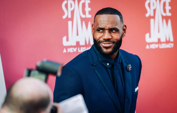 LeBron James attends the premiere of Space Jam: A New Legacy