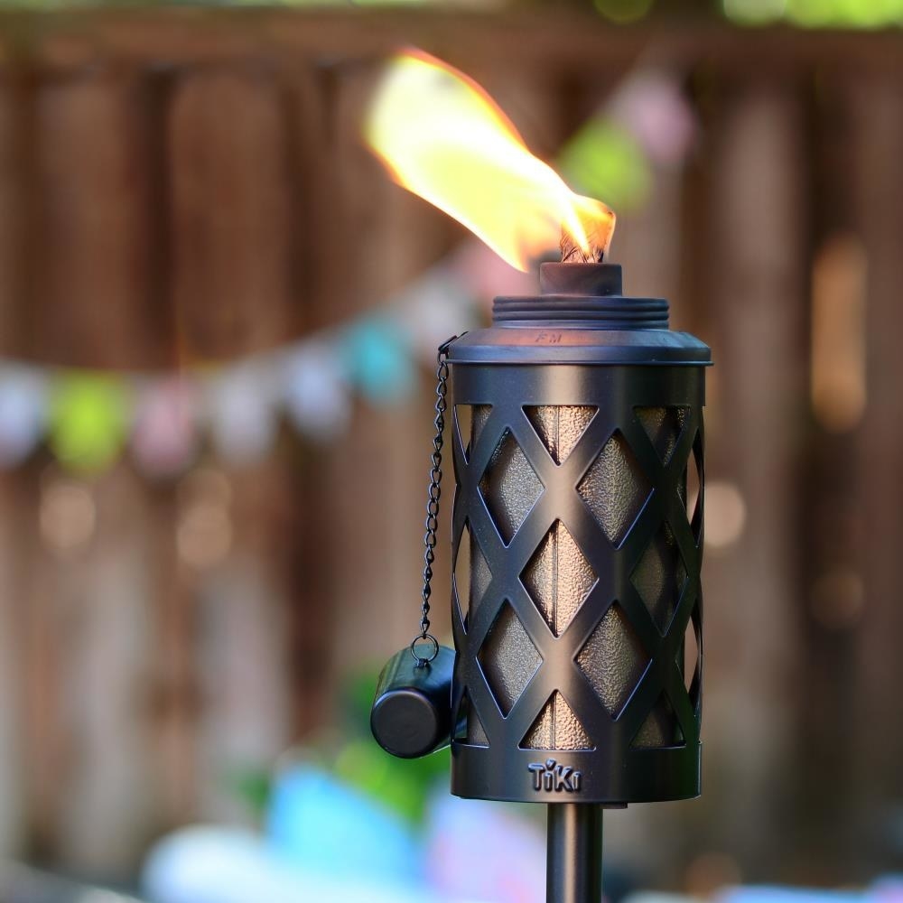 An image of a steel citronella garden torch