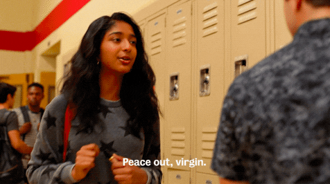 Devi saying to Ben &quot;Peace out, virgin&quot;