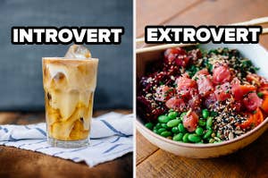 intovert coffee and extrovert poke bowl