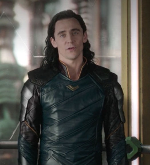 Loki&#x27;s leather outfit, made from leather, with many angled lines