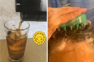 gif of cold brew being poured into a glass of ice