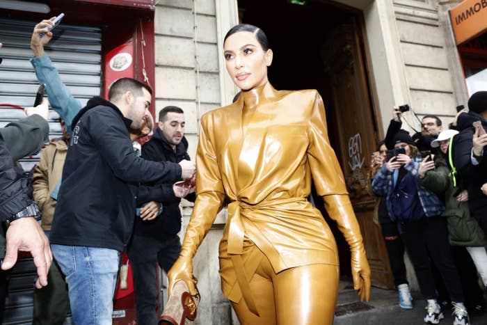 Kim Kardashian is photographed in Paris, France, in March 2020