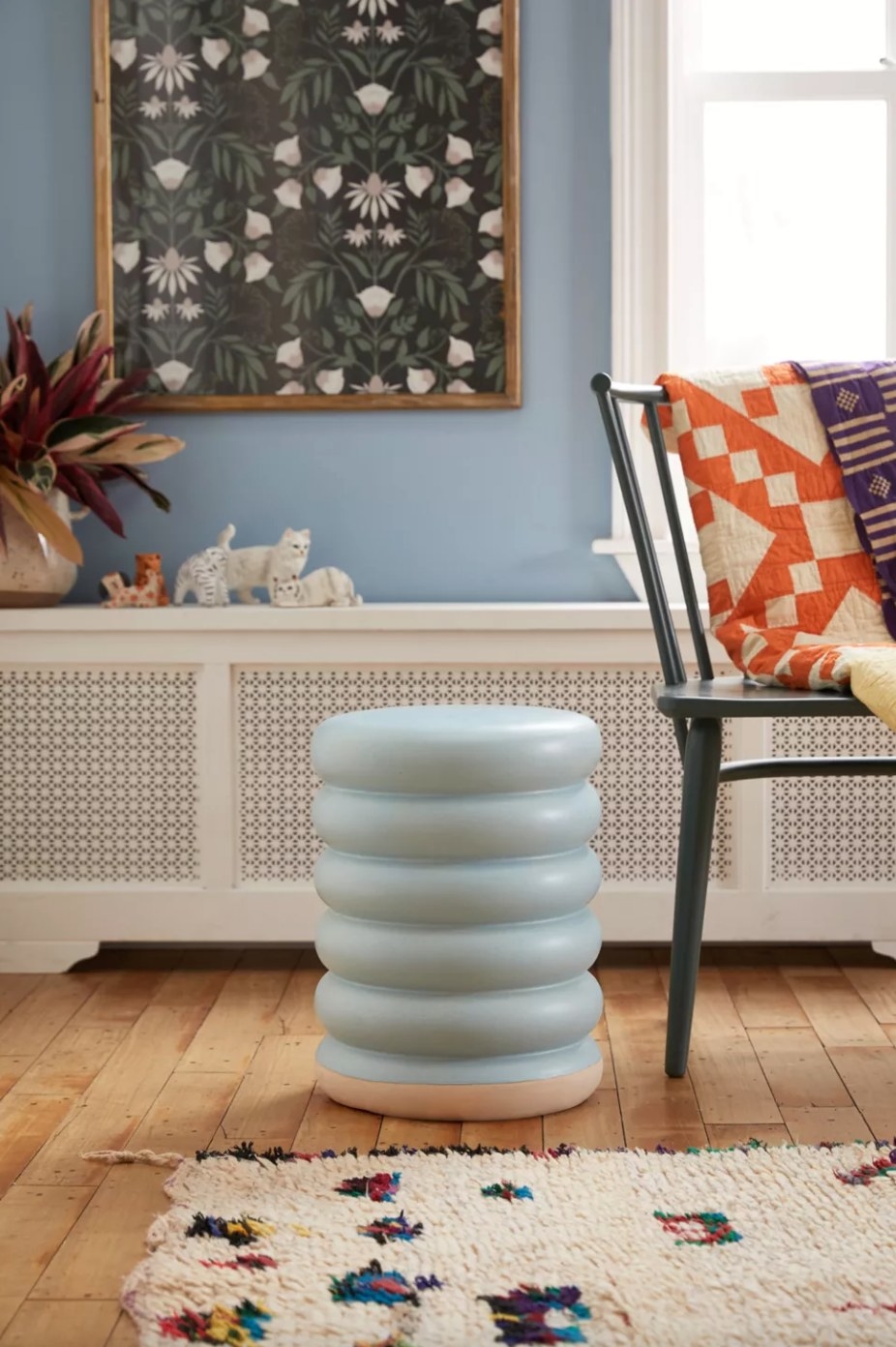 the indoor/ outdoor side table in sky blue