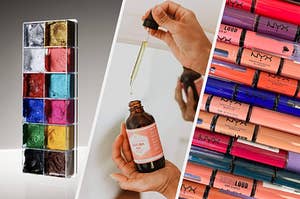 colourful palette, jojoba oil, and nyx lip colour