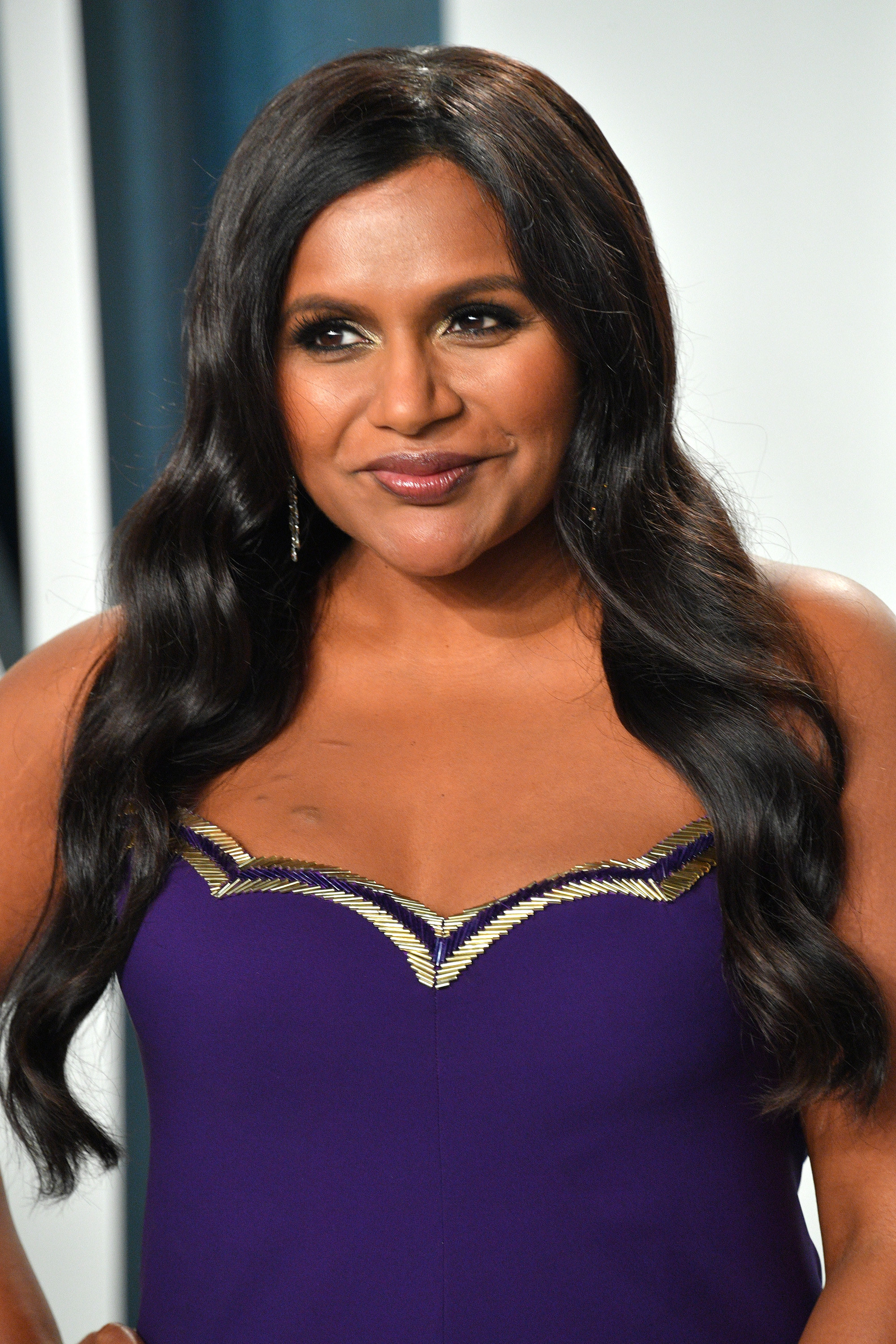 Mindy Kaling is pictured at the 2020 Vanity Fair Oscar Party