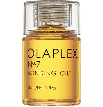Olaplex oil bottle on white background