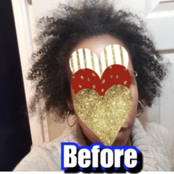 Reviewer showing hair length before using product