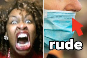 a person wearing their mask under their nose