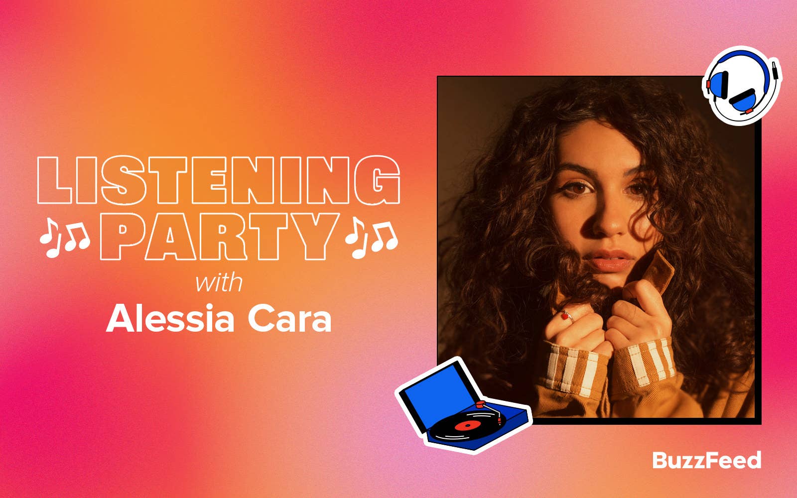 Header that says &quot;Listening Party with Alessia Cara&quot;