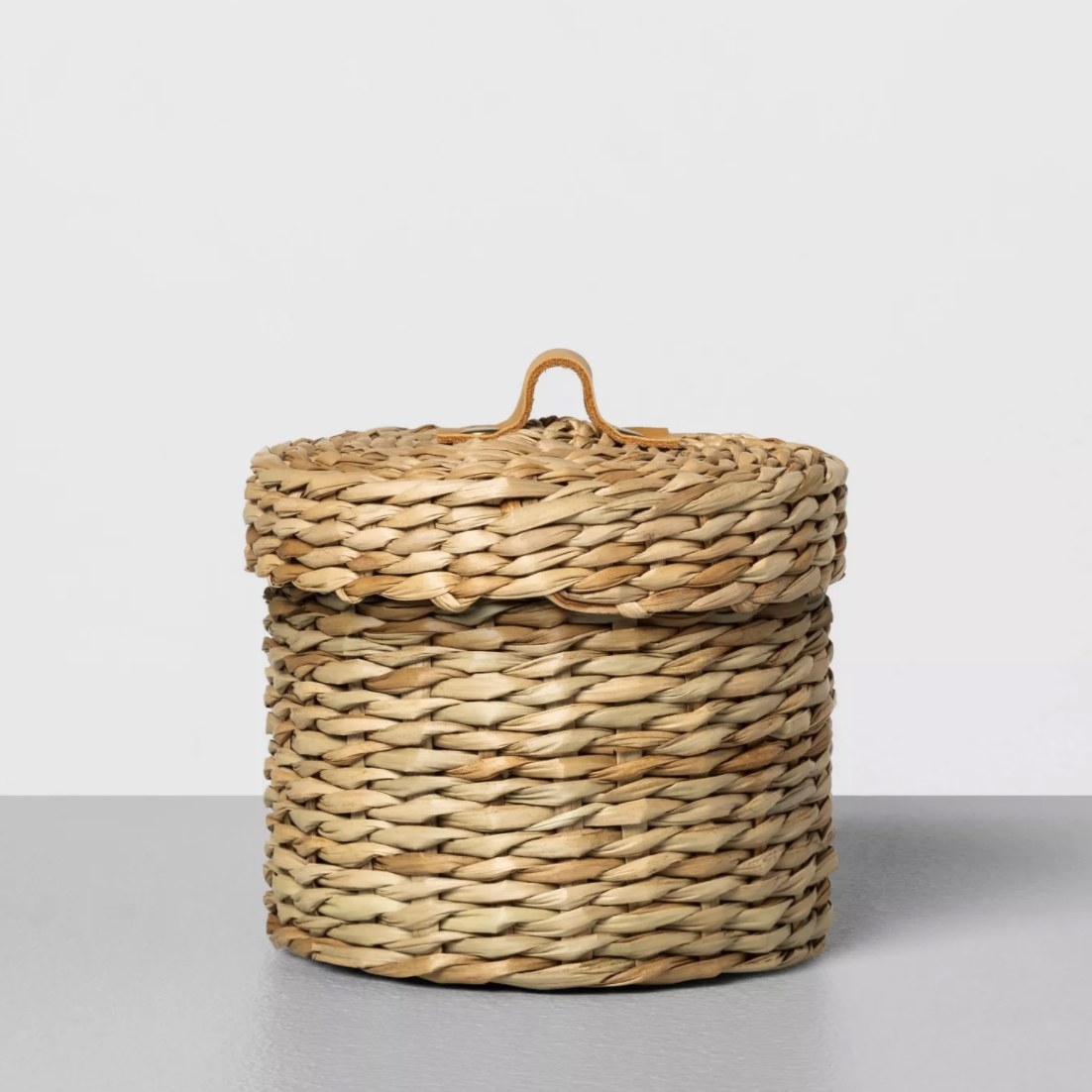 Wicker bathroom storage container