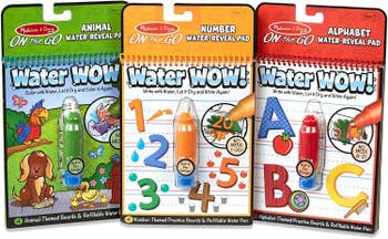 Three water-reveal activity pads