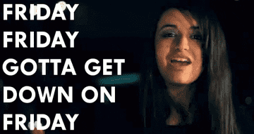 Rebecca Black singing &quot;Friday, friday, gotta get down on friday&quot;