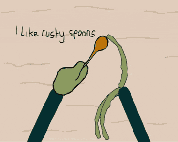 Salad Fingers saying &quot;I like rusty spoons&quot;