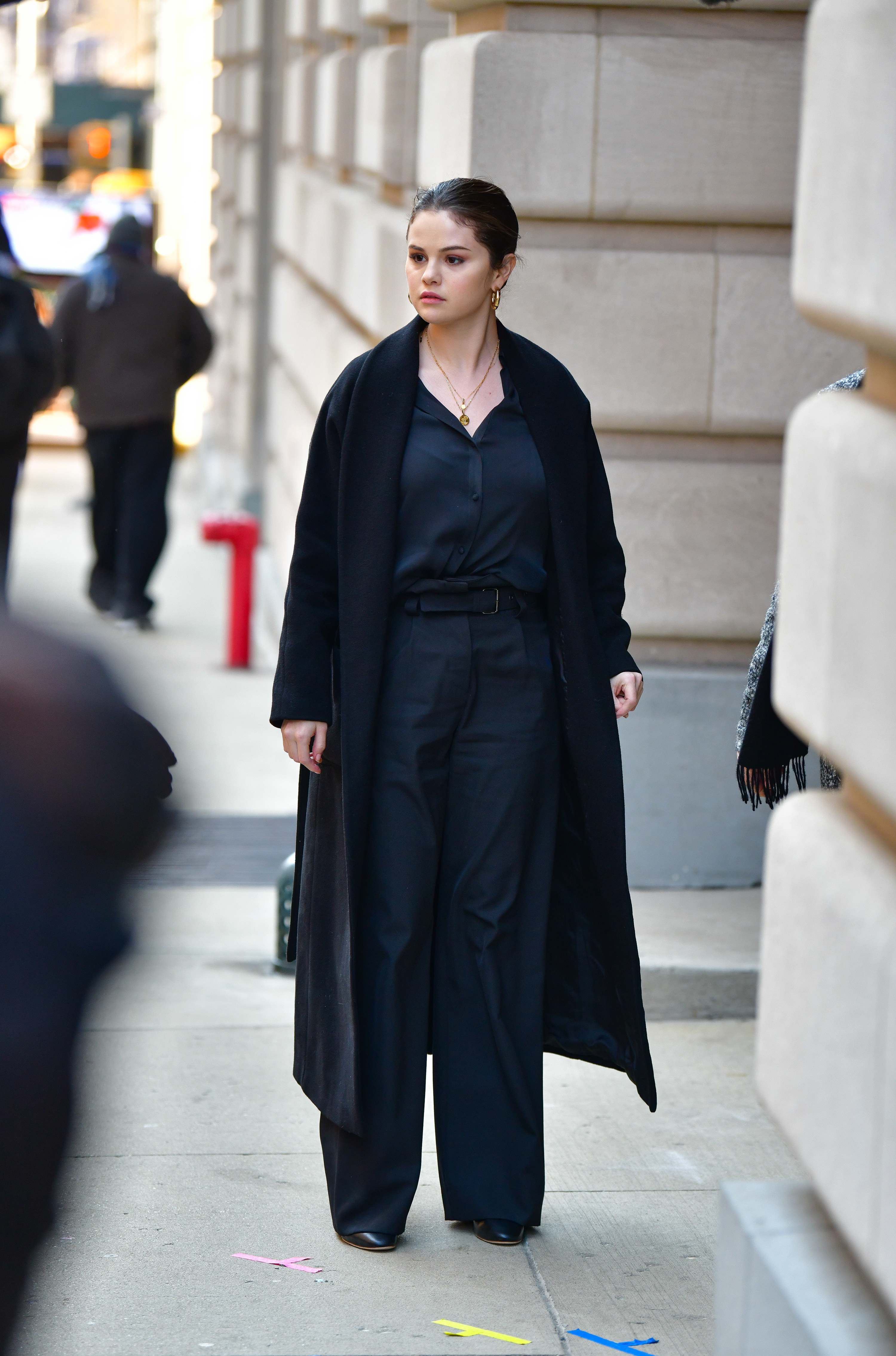 Selena Gomez is photographed on the set of Only Murders in the Building