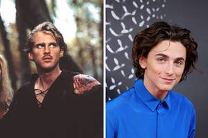 Cary Elwes as Westley and Timothee Chalamet