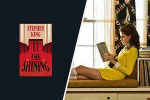 suzy from moonlight kingdom reading a book next to the shining by stephen king