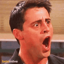 Joey from friends looking very shocked and appalled