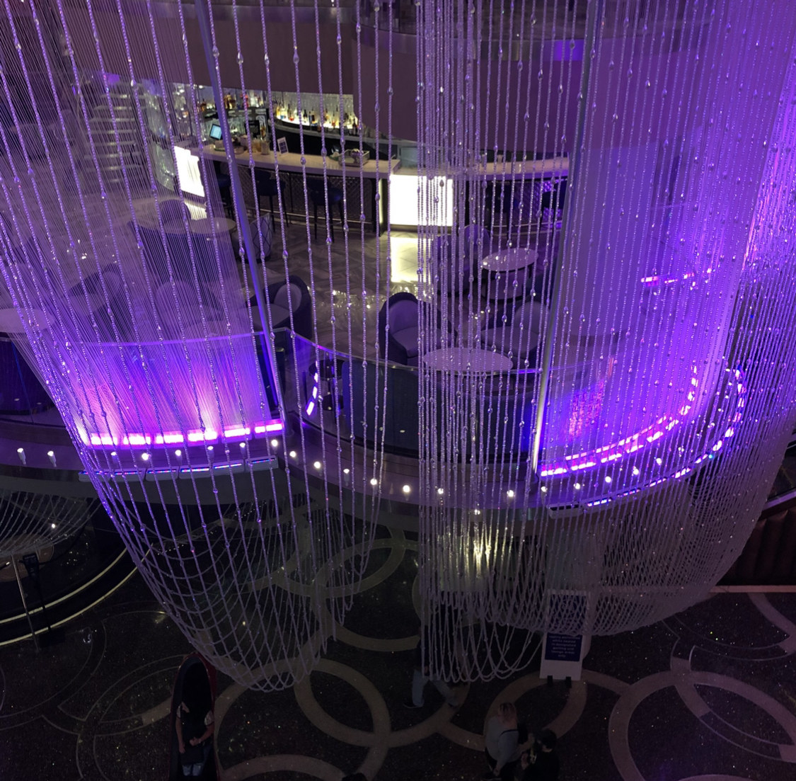 View of the Chandelier Bar from escalator 