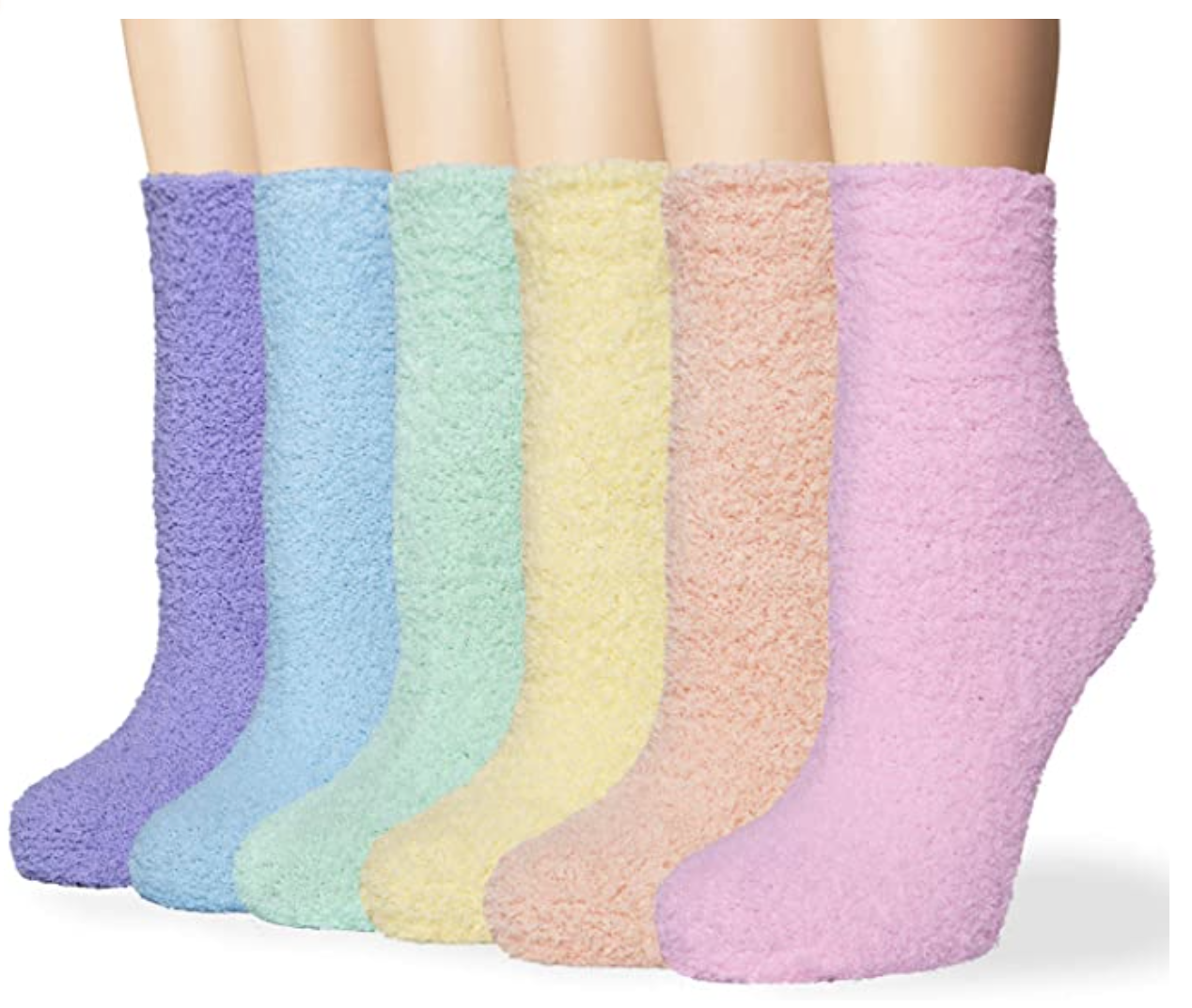 rainbow fuzzy socks