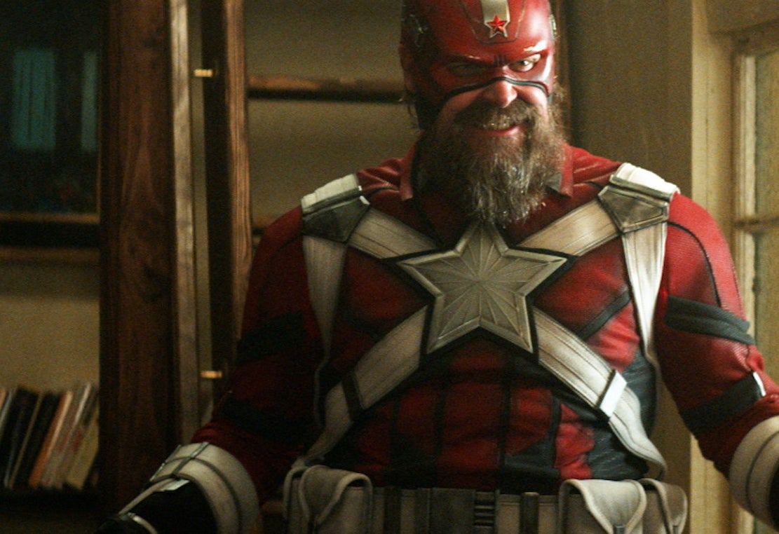 David Harbour dressed as the Red Guardian