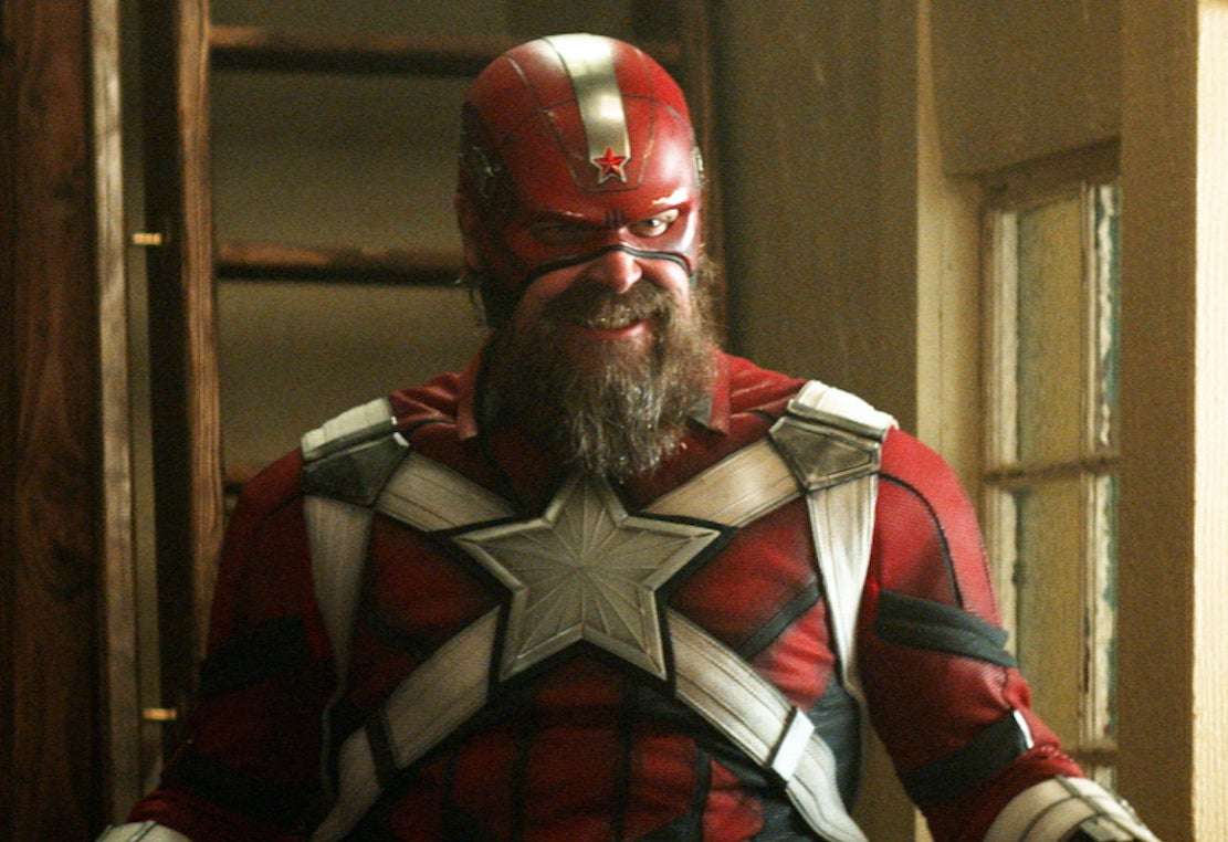 David Harbour dressed as the Red Guardian