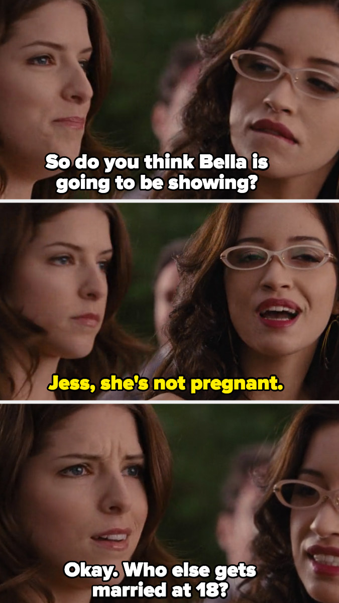 Jess says Bella must be pregnant. &quot;Who else gets married at 18?&quot;