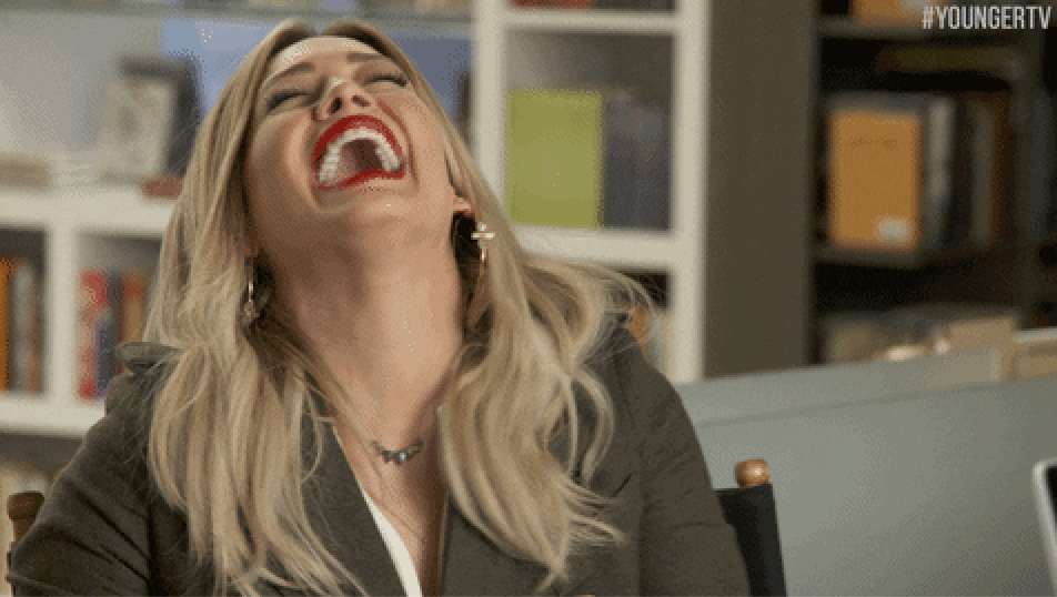 Hilary Duff laughing hysterically