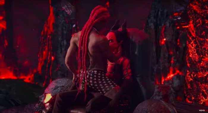 Lil Nas X giving Satan a lap dance