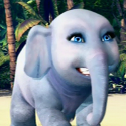 Tika (an elephant with makeup on)