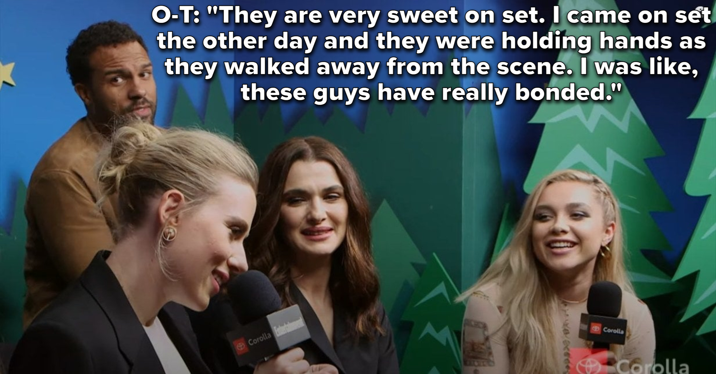 &quot;They are very sweet on set. I came on set the other day and they were holding hands as they walked away from the scene. I was like, these guys have really bonded&quot;