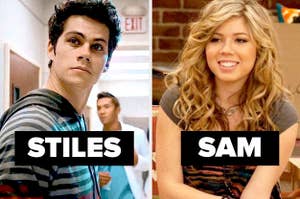 Close ups of Stiles Stilinski from Teen Wolf and Sam Puckett from icarly