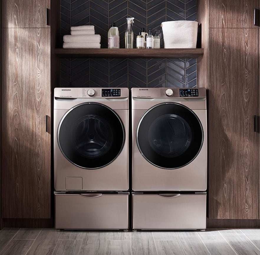"Champagne" washer and dryer side-by-side