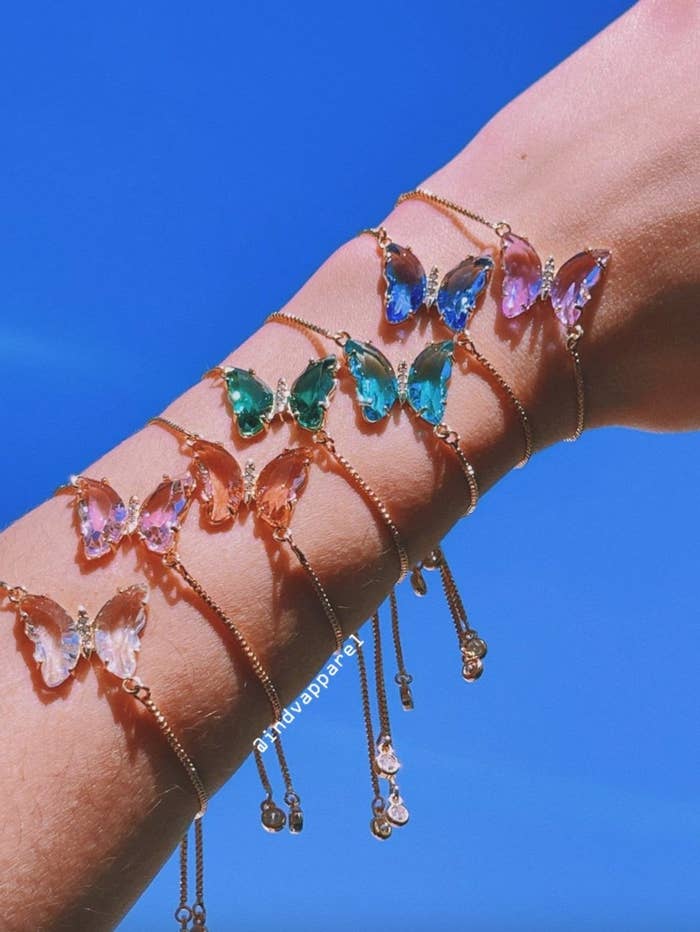 the crystal glass butteryfly bracelets