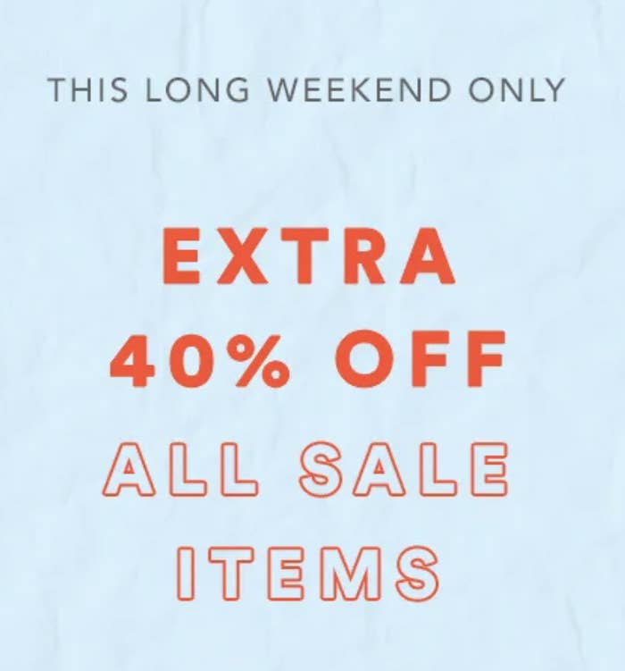 sale banner saying extra 40% off sale items